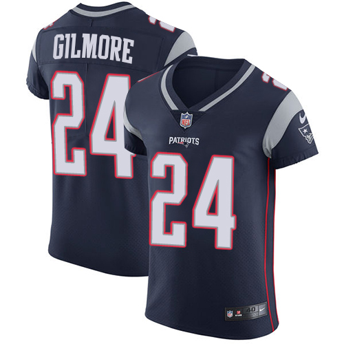 Nike Patriots #24 Stephon Gilmore Navy Blue Team Color Men's Stitched NFL Vapor Untouchable Elite Jersey - Click Image to Close